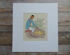 Harrison Begay Navajo Artist Serigraph Silk Screen Young Boy With Sand Painting