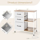 3 Drawer Mobile File Cabinet W charging Station  Open Storage Shelves For Home