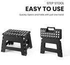 Home Folding Step Stool Lightweight Step Stool With 9 Inch Height For Kids Black