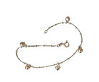 Sterling Silver 925 Hearts Chain Ankle Bracelet 10   Long
