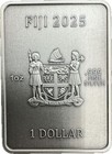 2025 Fiji Lunar Snake Bar High Relief Antiqued 1 Oz Silver Coin