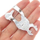 Old Pawn Sterling Silver Vintage Morenci Turquoise Roadrunner Tribal Pin Brooch