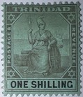 Travelstamps  1909 Trinidad Stamps Sc 100   Sg  143   1 Shilling  Mint Og Hinged
