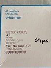  54  Whatman Grade 41 Quantitative Ashless Filter Paper 125mm Circle 1441-125