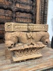 Antique Wooden Column Base Candle Holder   Hand-carved Architectural Salvage