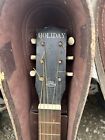 Vintage 60 s Harmony Stella Parlor Acoustic Guitar Sunburst W chipboard Case Usa