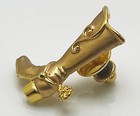 Gold Tone Western Cowboy Boot Spurs Vintage Lapel Pin Tie Tack Gift