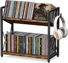 Cd Storage Rack  2-tier Cd Holder Rack  Dvd Shelf Holds Store Up To 80 Cds