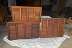 Antique Interior Wood Shutters With Wafer Sliders  Hardware  Slats Intact