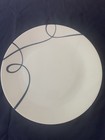 Corelle Vitrelle Dinner Plates Set Of 4 Usa Made Navy Swirl On White 10-1 4   