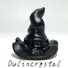 1x Obsidian Carving Skull Quartz Crystal Hat Healing Reiki Realistic Natural L43