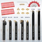 Indexable Lathe Turning Tool 21pcs Kit 1 2   12mm Shank 7 Pcs Metal Lathe Tool H