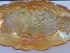 Vintage Indiana Glass Lily Pons Relish Dish Iridescent Marigold Carnival Pretty 