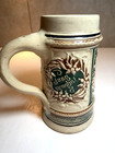 Vintage 20 Oz  Ceramic German Beer Stein With Painted Scene 6 In  Tall