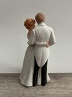 Resin Bride   Groom Wedding Cake Topper Figurine White black Romantic Theme