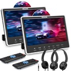 2 X 12  Car Headrest Screen Rear Seat Tv Monitor Hdmi Av In Out Usb Sd Headsets