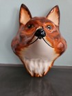 Vintage Babbacombe Pottery England Fox Wall Hanging String Holder   Scissors