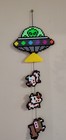 Alien Ufo Abduction Pixel Wall Hanging Perler Bead Art