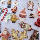 Large Lot Vtg Christmas Ornaments Mixed Santa Angel Retro Estate Sale Holiday