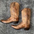 Lucchese 1883 Crayton Tan Burnished Mad Dog Goat Western Boots Men   s 9 5 D N1547