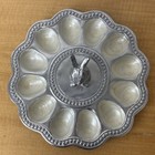 Vintage Bunny Deviled Egg Plate Rabbit Centerpiece Easter Egg Tray Serving Tray