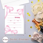 Birthday Invitations For Girls Pink Bow Doublesided Invites 20 Pcs