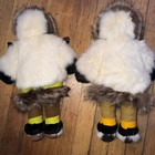 Two Eskimo Alaska Dolls Fur Lined Folk Art Mint Condition Rare Very Soft
