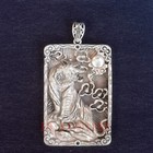 Rare China Tibet Silver Carvings Tiger Statue Amulet Necklace Pendant Collection
