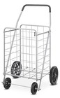 Whitmor Deluxe Utility Foldable Shopping Cart With Wheels 100 Lb Capacity Gray