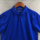Under Armour Polo Shirt Youth Yxl Loose Fit Blue Collared Short Sleeve Casual