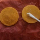 Catalin Bakelite Rnd  Tested  Vtg 50 Pcs  3 15 In Thick  Butterscotch Swirl 1 5 