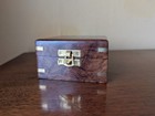 Nautical Wood Hinged Inlaid Brass Anchor Trinket Box Moby Dick Specialties 4x4 