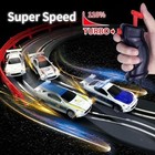 Electric Slot Car Race Track Set W  4 Cars 2 Remotes Lap Counter Age 4 - 12 Boys