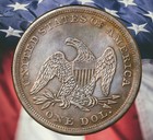 1847 Seated Liberty Dollar Silver Plated Coin Novelty Coin Modern Restrike Token