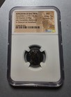 Eucratides Kingdom Of Bactria Silver Drachm Ngc Au 170-145 Bc Dioscuri Diademed