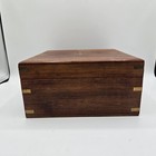 Wooden Box W brass Anchor Rosewood Natural Finish Nautical Decore 8 25 x4 25 