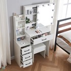 Dressing Table 10 Led Lighted Mirror Makeup Desk Set With Stool 4 Drawers Vanity
