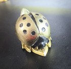 Vintage Allied Brass Ladybug Memo Clip Wall Note Holder