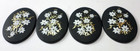4 Vintage 40x30mm Japanese Damascene Style Flowers Resin Cameos Cabochons