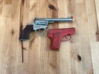 2 Vtg Cap Gun Toys 50s Hubley Dick Eagle Grips 60s Hubley Peacemaker Style Parts