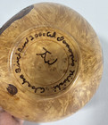 Vintage Hand Turned Birch Burl Wood Bowl Live Edge Signed 2000