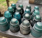2 Two Vintage Hemingray No 42 Predrilled Glass Insulators For Pendant Lamp Light