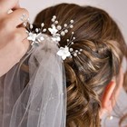 Pearl Flower Wedding Headpieces  Crystal Hair Pins  Rhinestone Bridal Accessory