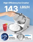 Vevor Commercial Ice Crusher 143lbs h Electric Snow Cone Maker Shaved Ice Silver