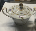Avalon Creamer And Sugar Bowls With Violets By Noritake