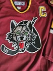 Reebok Authentic Chicago Wolves Steve Maltais Jersey Mic  Sz 56 Ahl Fight Strap