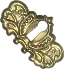Keyhole Cover Bright Brass For Drawers Doors 2 11 16 In Wide