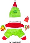 Dog Christmas Costume Green Furry Hat Xmas Halloween Dog Costume  large  Green 