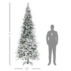 9ft Snow Flocked Artificial Christmas Tree With Auto Open  Green