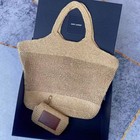 Hot High-end Saint Laurent Summer Vacation Travel Raffia Woven Handbag   